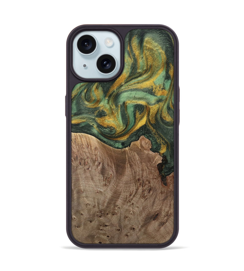 iPhone 15 Wood Phone Case - Rocio (Green, 741748)