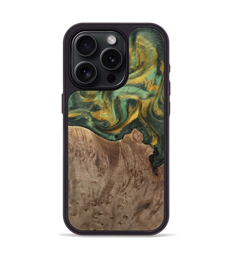 iPhone 15 Pro Wood Phone Case - Rocio (Green, 741748)