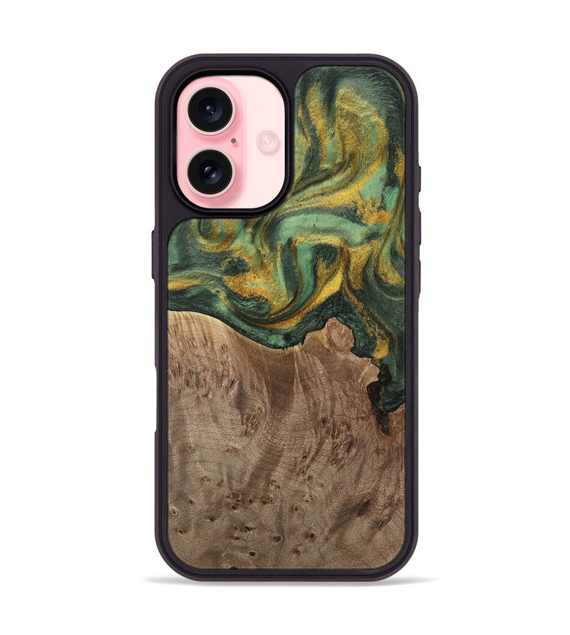 iPhone 16 Wood Phone Case - Rocio (Green, 741748)