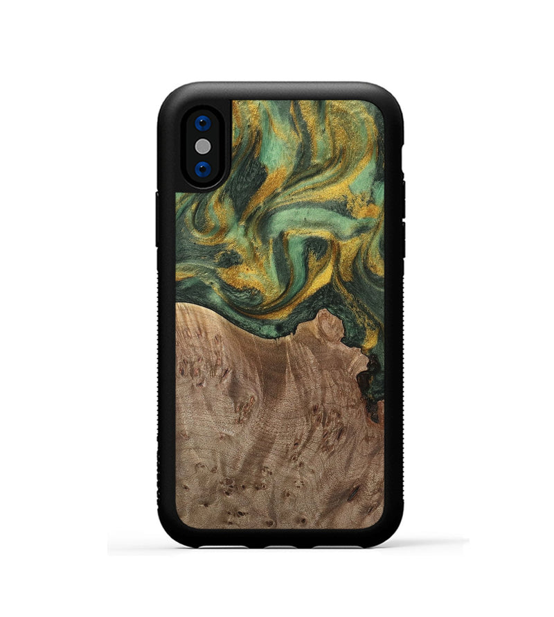 iPhone Xs Wood Phone Case - Rocio (Green, 741748)