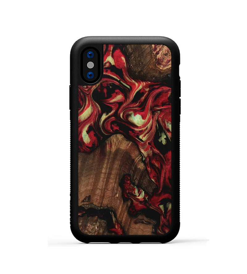 iPhone Xs Wood Phone Case - Ariana (Red, 741751)