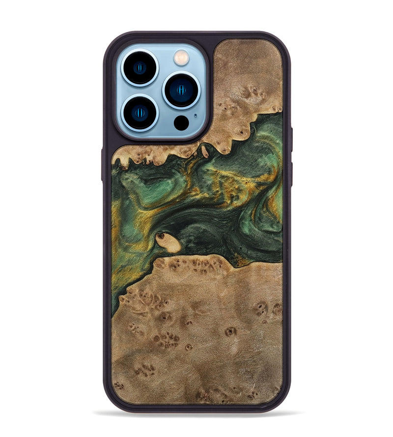 iPhone 14 Pro Max Wood Phone Case - Emmet (Green, 741756)