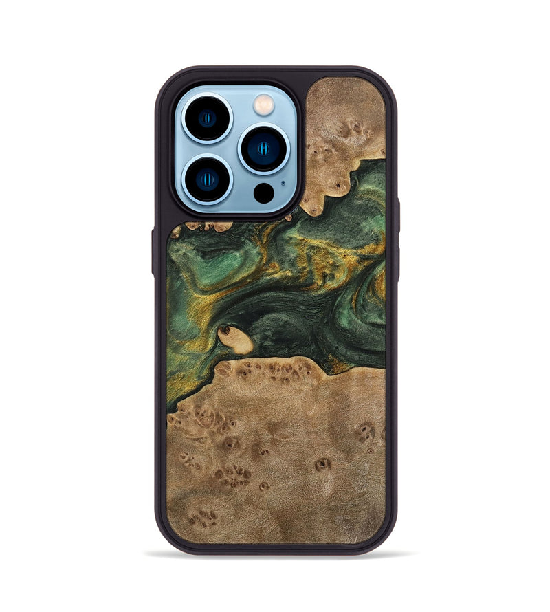 iPhone 14 Pro Wood Phone Case - Emmet (Green, 741756)