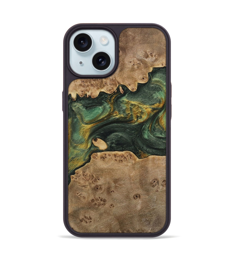 iPhone 15 Wood Phone Case - Emmet (Green, 741756)