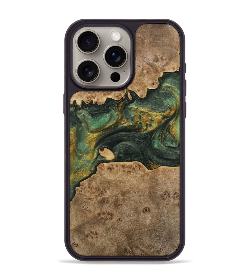 iPhone 15 Pro Max Wood Phone Case - Emmet (Green, 741756)