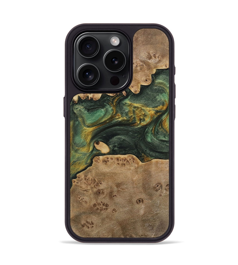 iPhone 15 Pro Wood Phone Case - Emmet (Green, 741756)