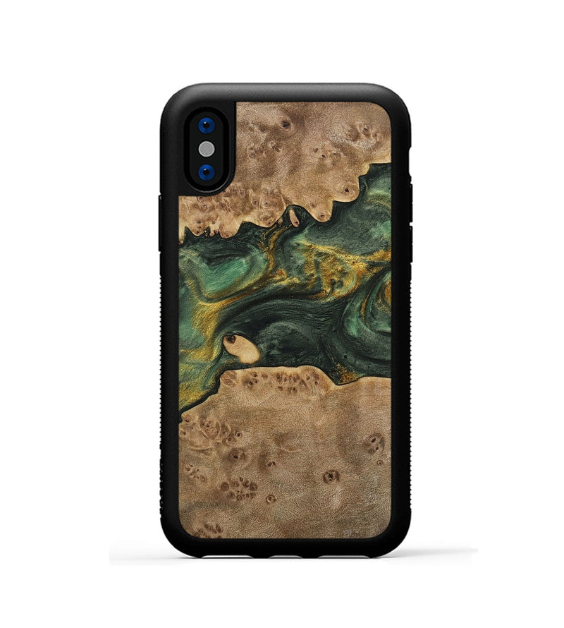 iPhone Xs Wood Phone Case - Emmet (Green, 741756)