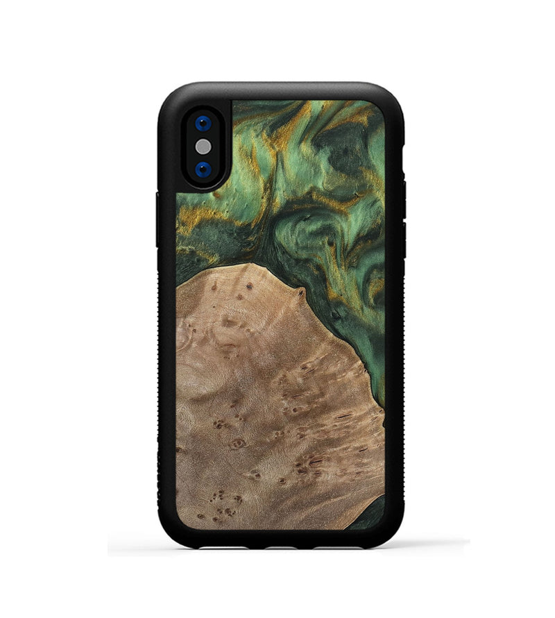 iPhone Xs Wood Phone Case - Gint (Green, 741758)