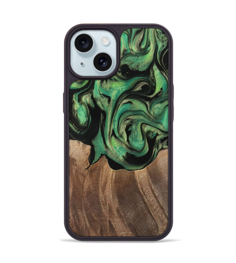 iPhone 15 Wood Phone Case - Junina (Green, 741760)