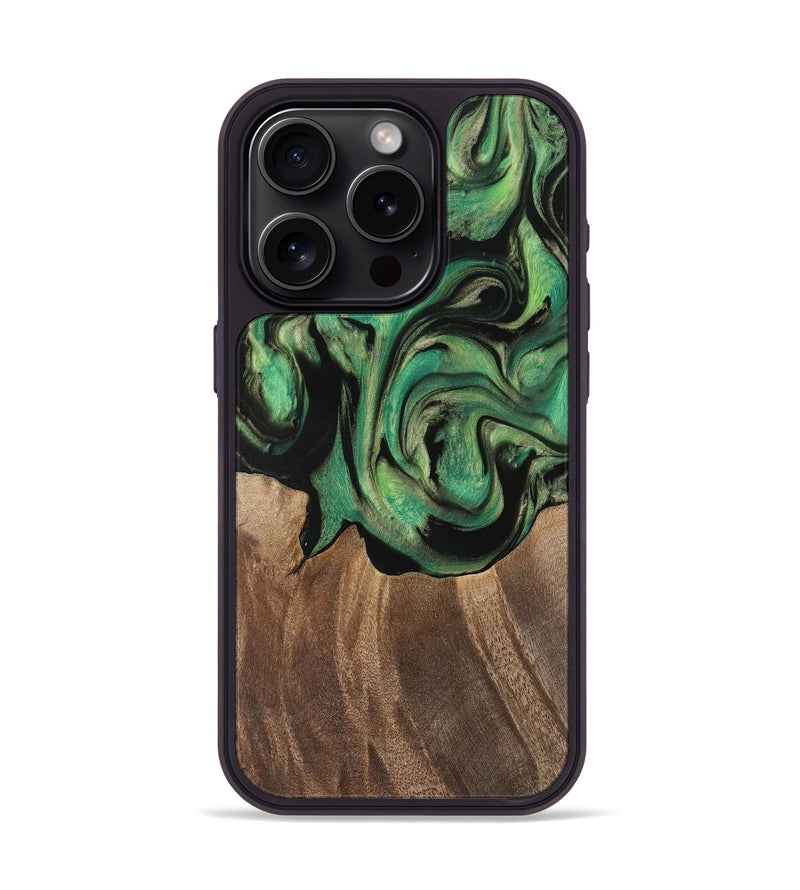 iPhone 15 Pro Wood Phone Case - Junina (Green, 741760)