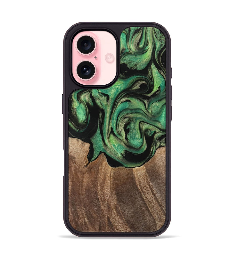 iPhone 16 Wood Phone Case - Junina (Green, 741760)