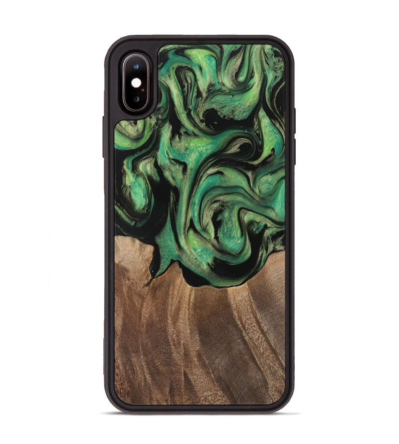 iPhone Xs Max Wood Phone Case - Junina (Green, 741760)