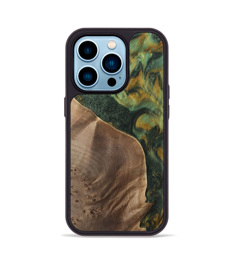 iPhone 14 Pro Wood Phone Case - Adrie (Green, 741762)