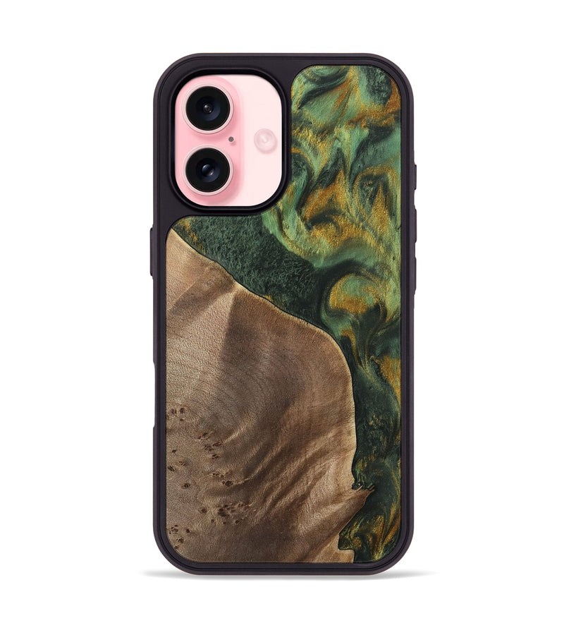 iPhone 16 Wood Phone Case - Adrie (Green, 741762)