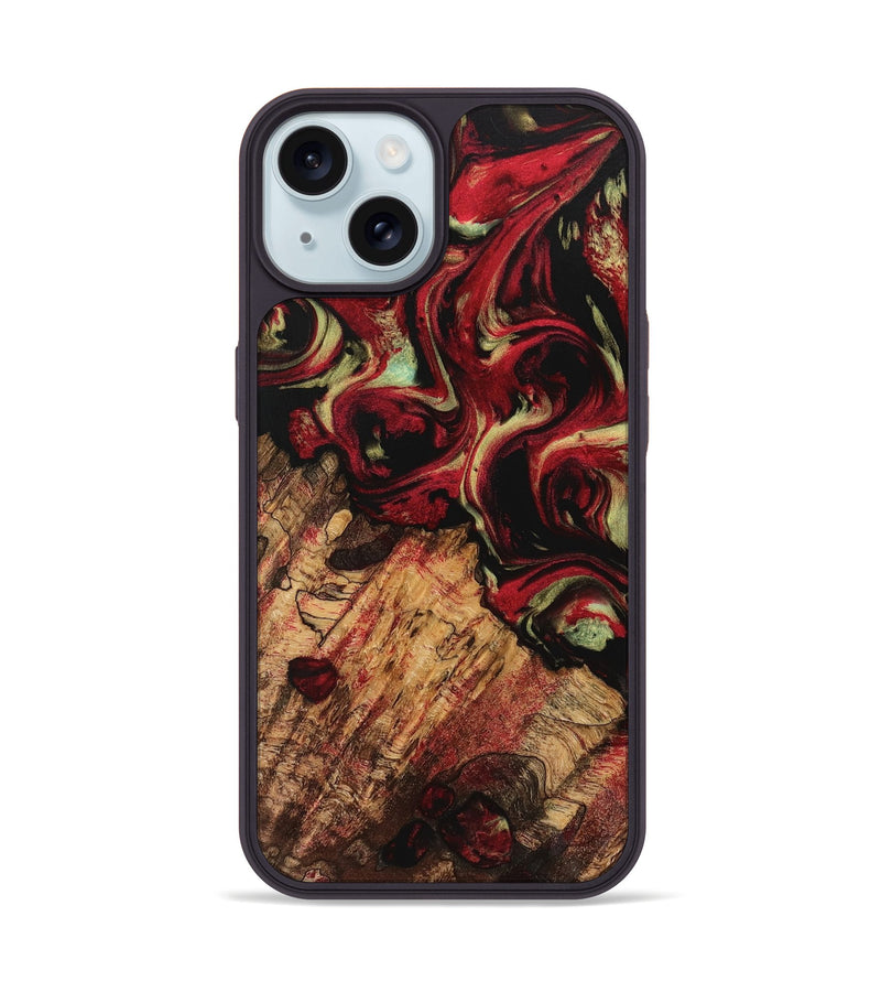 iPhone 15 Wood Phone Case - Purl (Red, 741763)