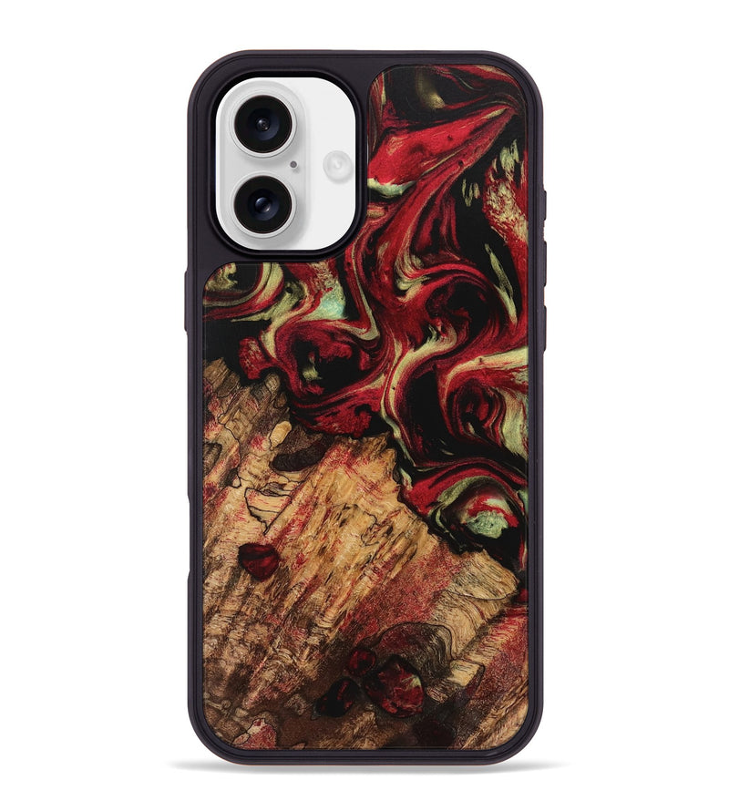 iPhone 16 Plus Wood Phone Case - Purl (Red, 741763)