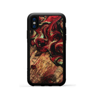 iPhone Xs Wood Phone Case - Purl (Red, 741763)