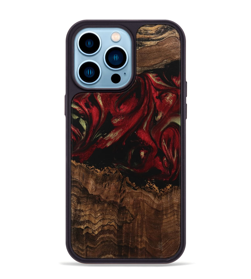 iPhone 14 Pro Max Wood Phone Case - Sayre (Red, 741773)