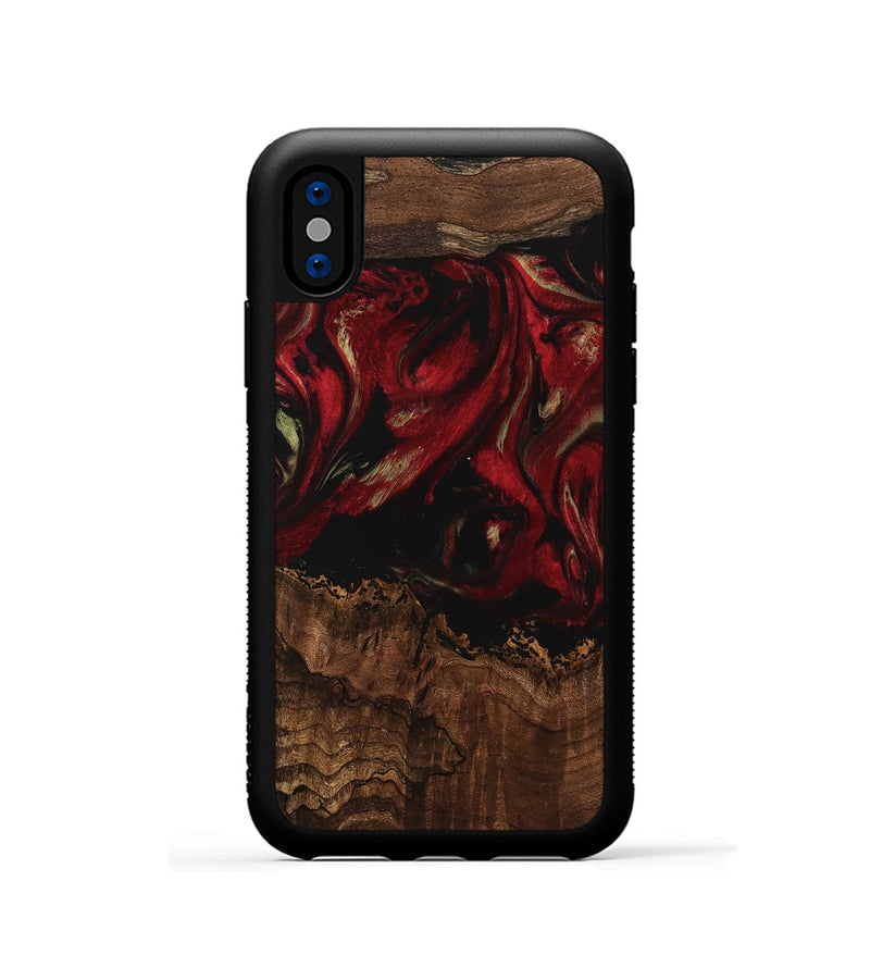 iPhone Xs Wood Phone Case - Sayre (Red, 741773)