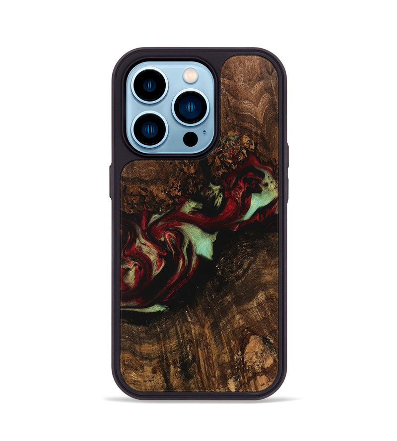 iPhone 14 Pro Wood Phone Case - Britni (Red, 741774)