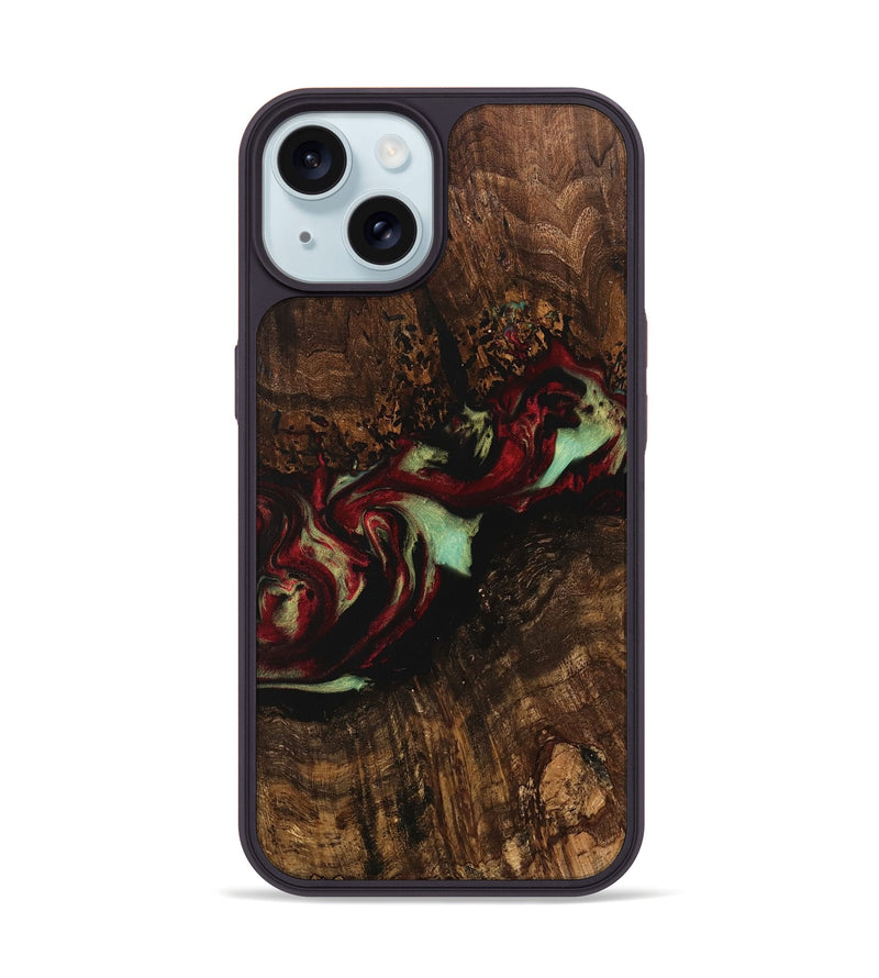 iPhone 15 Wood Phone Case - Britni (Red, 741774)