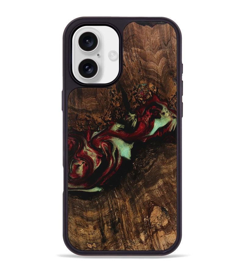 iPhone 16 Plus Wood Phone Case - Britni (Red, 741774)