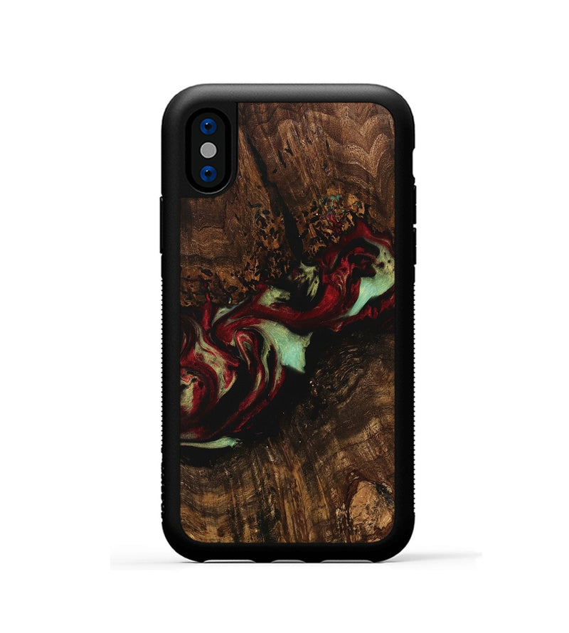 iPhone Xs Wood Phone Case - Britni (Red, 741774)