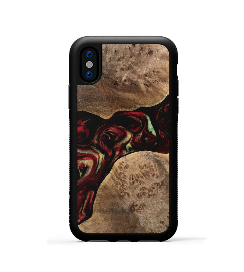 iPhone Xs Wood Phone Case - Jagat (Red, 741775)