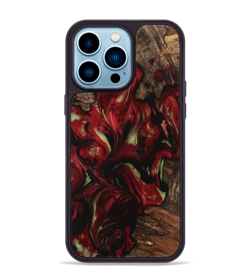 iPhone 14 Pro Max Wood Phone Case - Joel (Red, 741778)