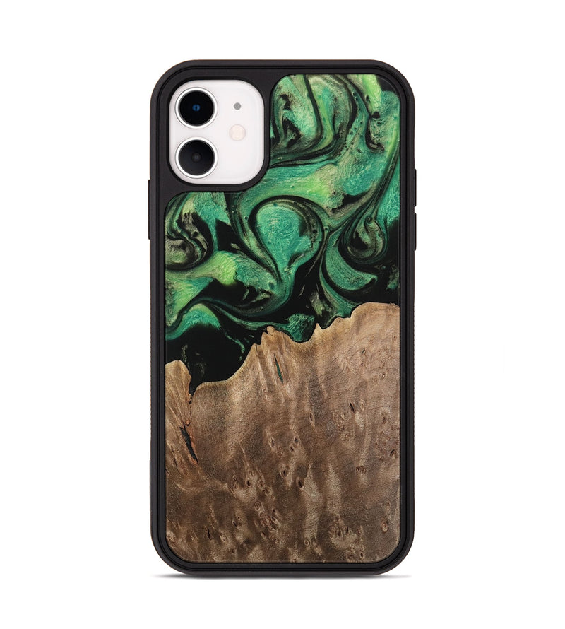 iPhone 11 Wood Phone Case - Odille (Green, 741781)