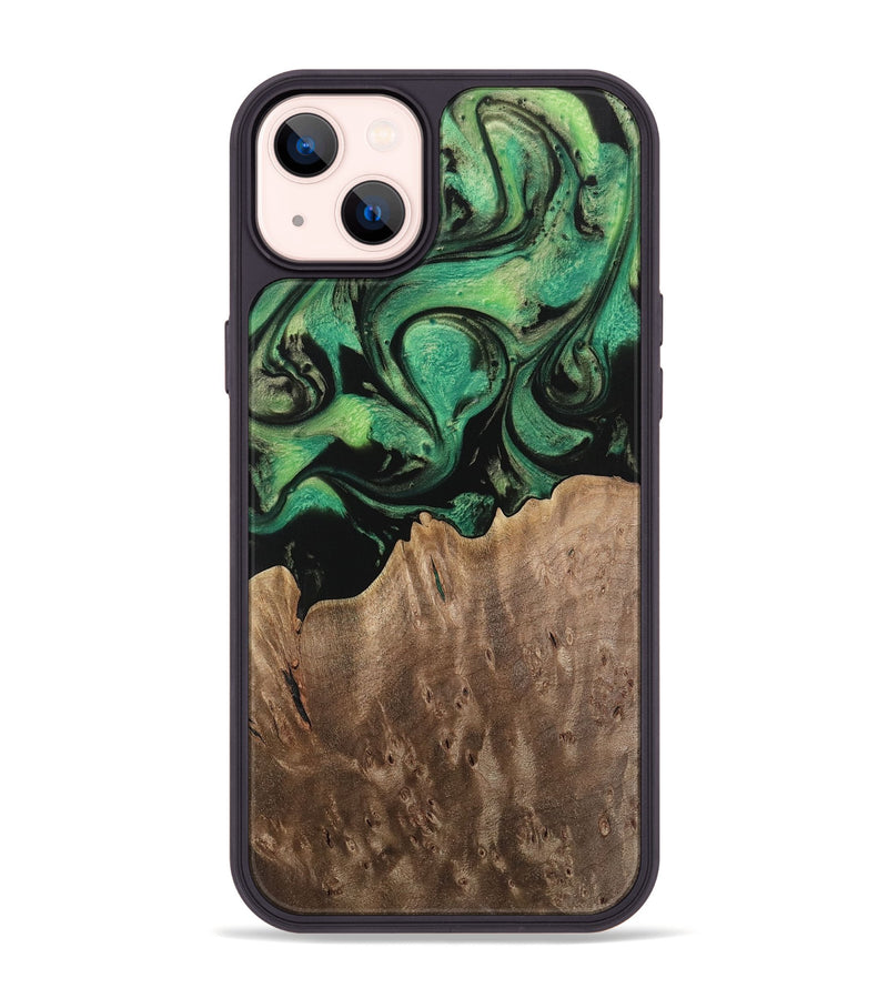 iPhone 14 Plus Wood Phone Case - Odille (Green, 741781)