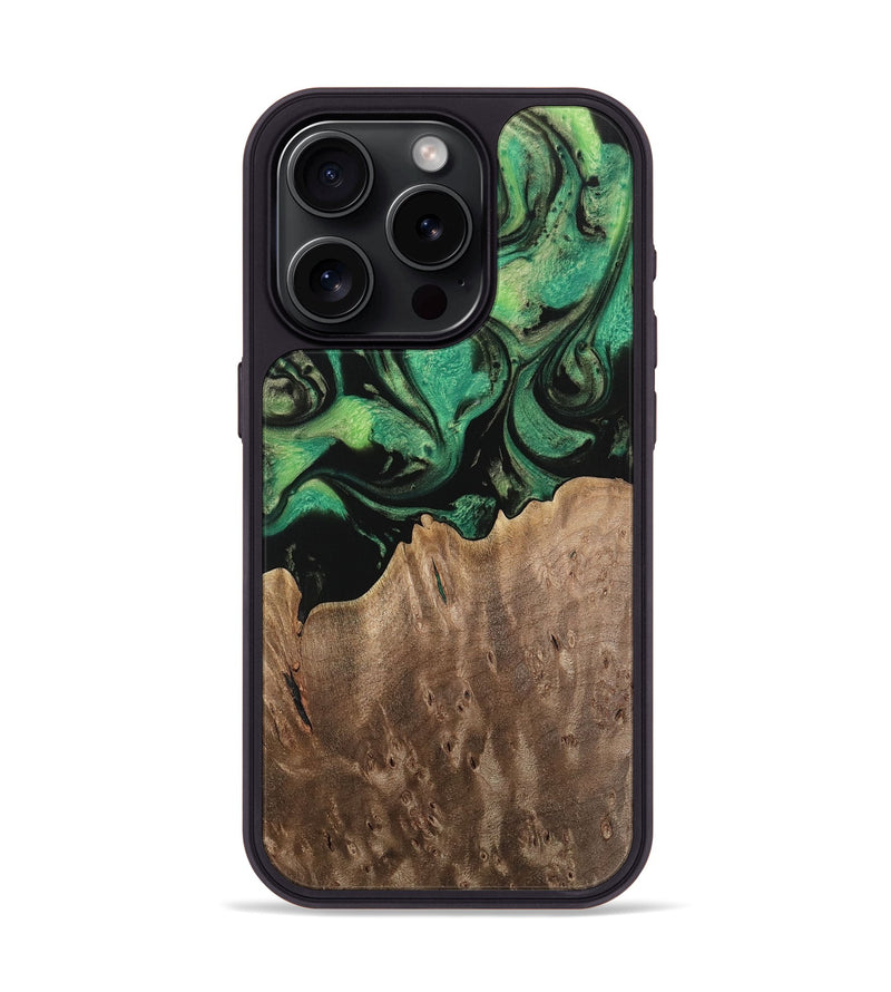 iPhone 15 Pro Wood Phone Case - Odille (Green, 741781)