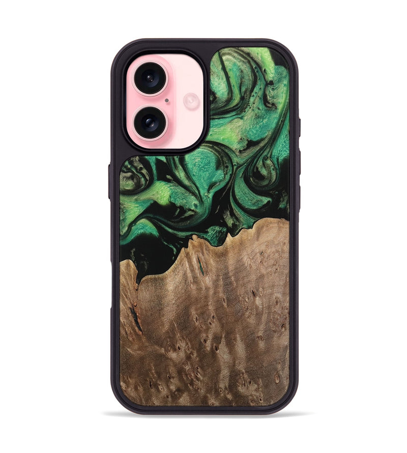 iPhone 16 Wood Phone Case - Odille (Green, 741781)