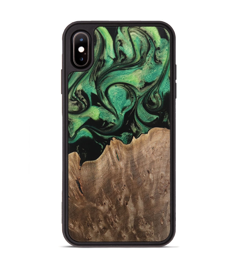 iPhone Xs Max Wood Phone Case - Odille (Green, 741781)