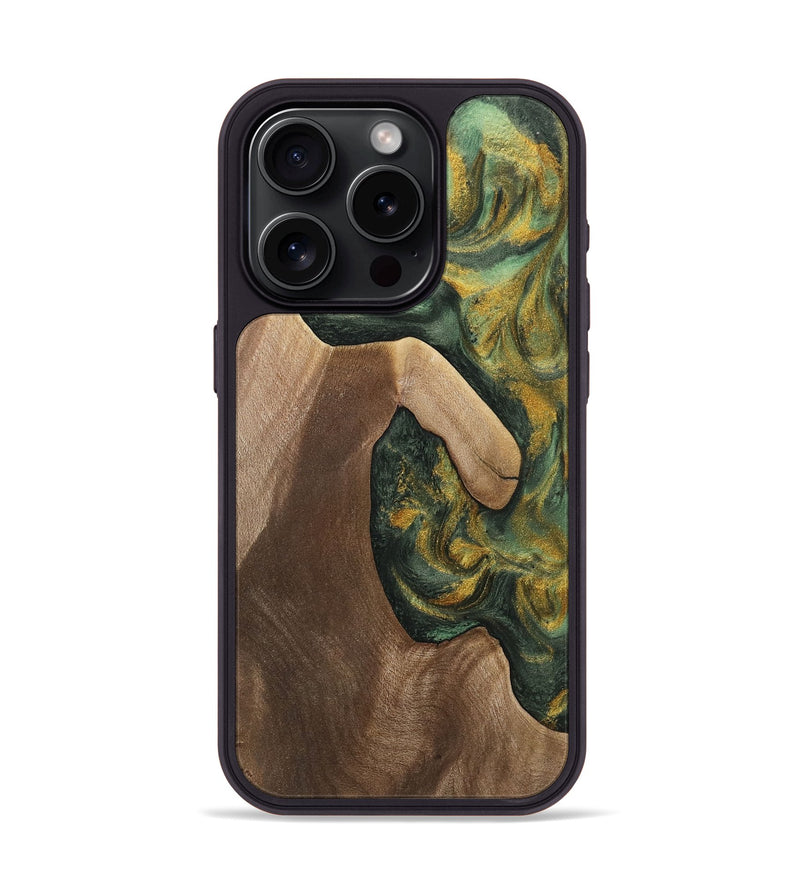 iPhone 15 Pro Wood Phone Case - Wandie (Green, 741787)