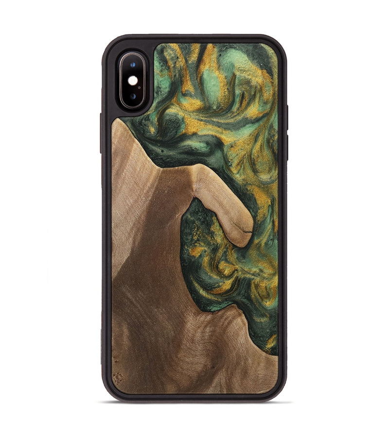 iPhone Xs Max Wood Phone Case - Wandie (Green, 741787)