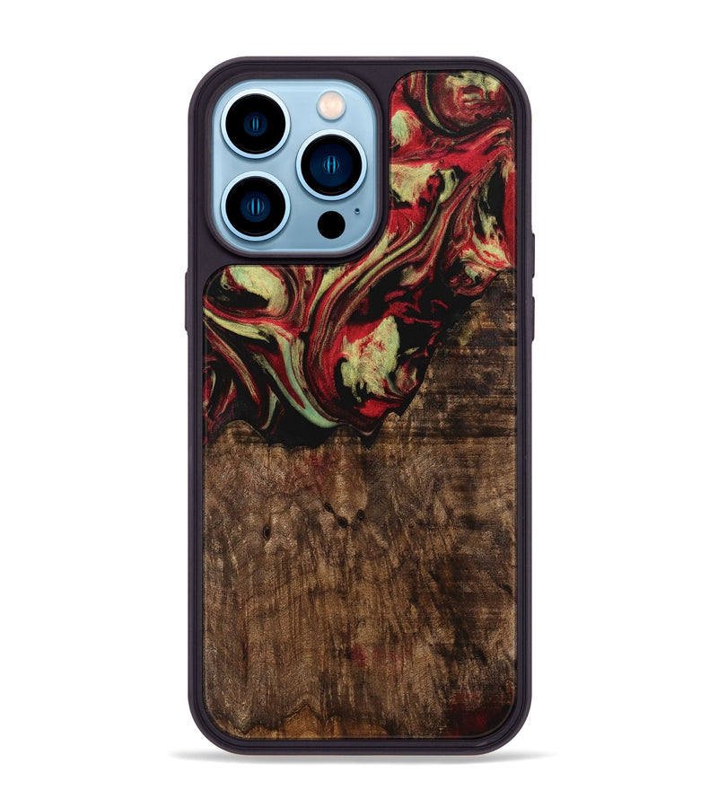 iPhone 14 Pro Max Wood Phone Case - Adele (Red, 741790)