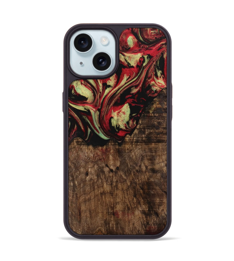 iPhone 15 Wood Phone Case - Adele (Red, 741790)