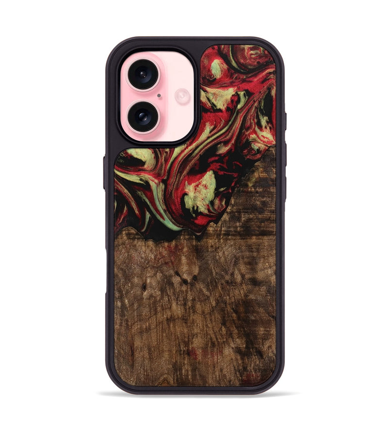 iPhone 16 Wood Phone Case - Adele (Red, 741790)