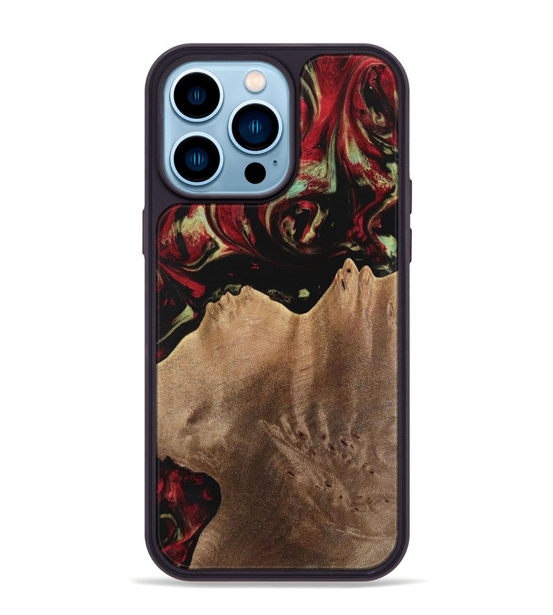 iPhone 14 Pro Max Wood Phone Case - Marcie (Red, 741791)