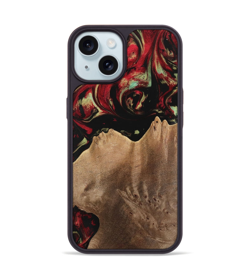 iPhone 15 Wood Phone Case - Marcie (Red, 741791)