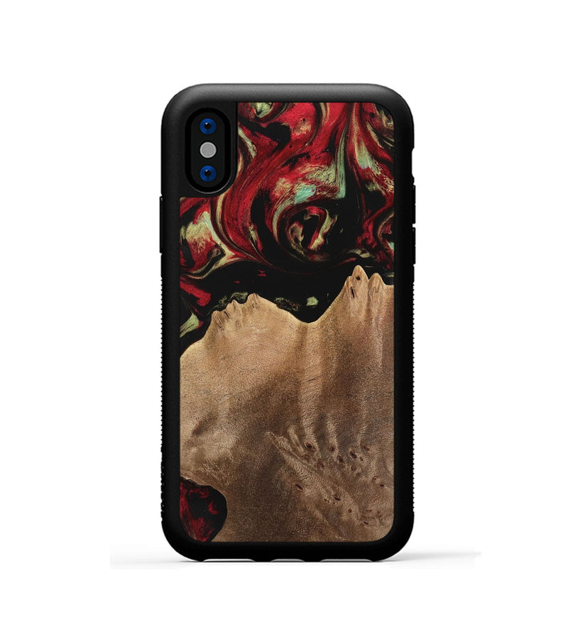 iPhone Xs Wood Phone Case - Marcie (Red, 741791)