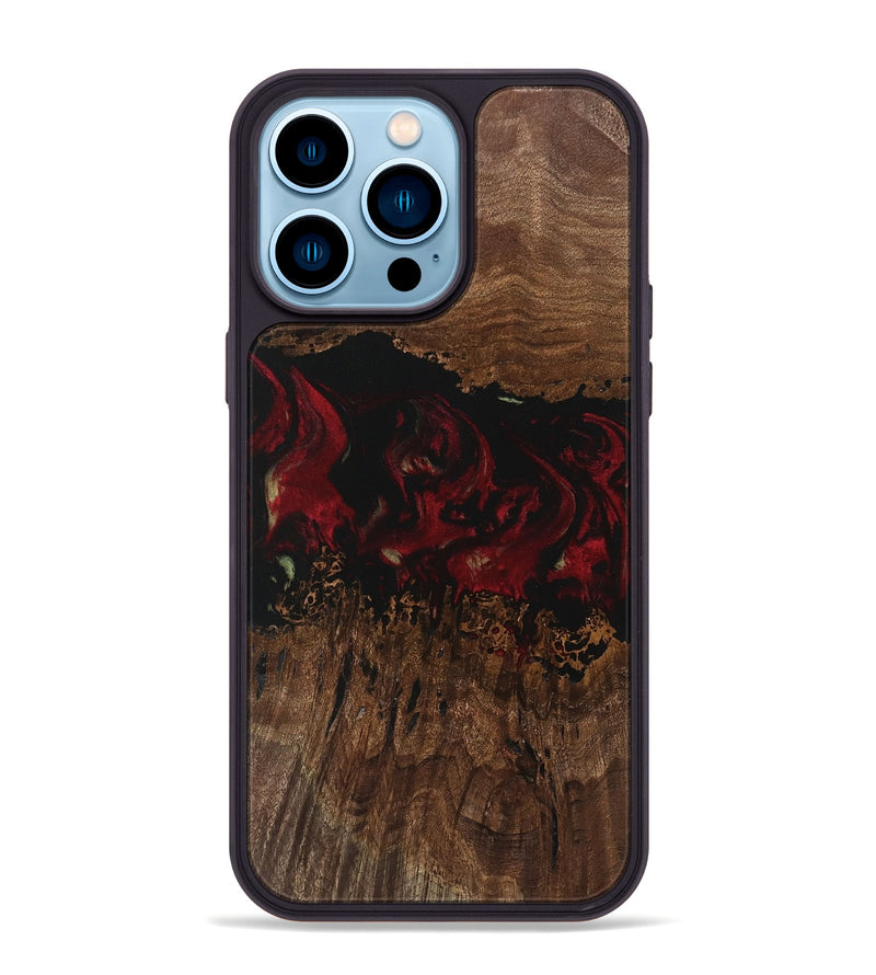 iPhone 14 Pro Max Wood Phone Case - Amani (Red, 741792)