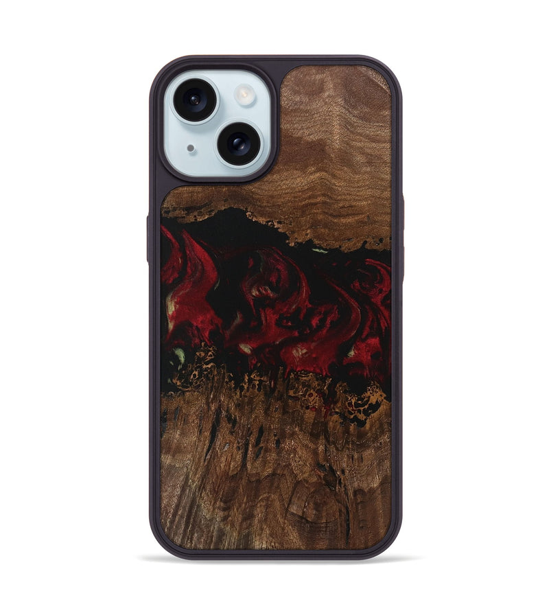 iPhone 15 Wood Phone Case - Amani (Red, 741792)