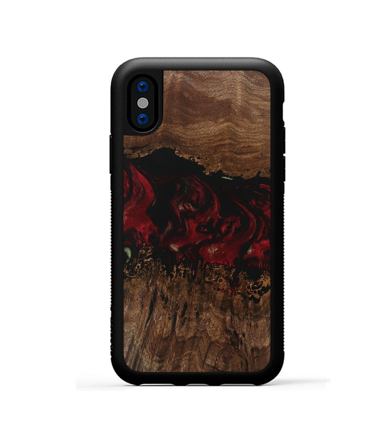 iPhone Xs Wood Phone Case - Amani (Red, 741792)