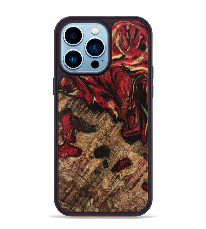 iPhone 14 Pro Max Wood Phone Case - Briley (Red, 741796)