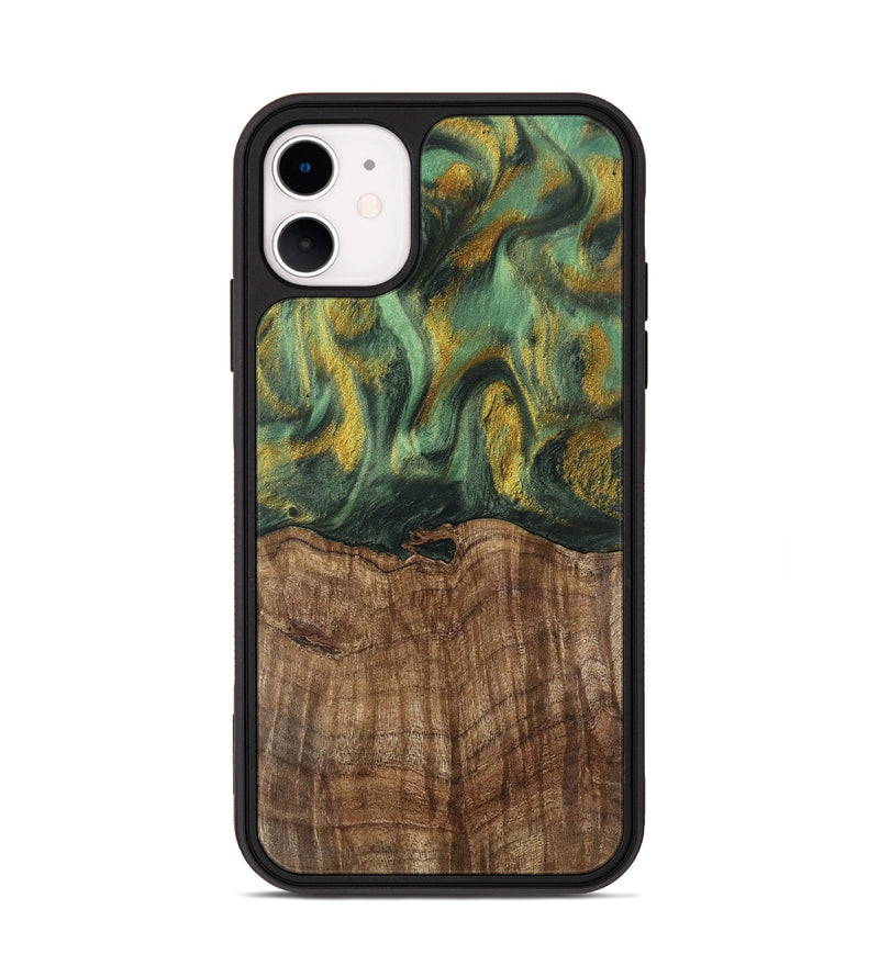 iPhone 11 Wood Phone Case - Nicole (Green, 741799)