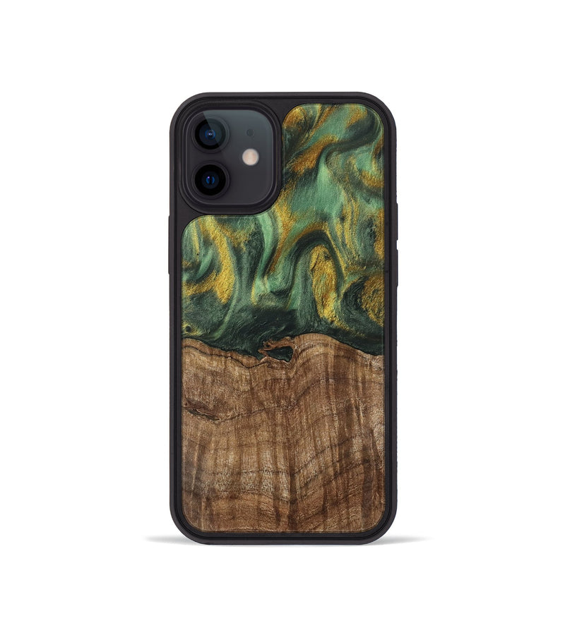 iPhone 12 mini Wood Phone Case - Nicole (Green, 741799)