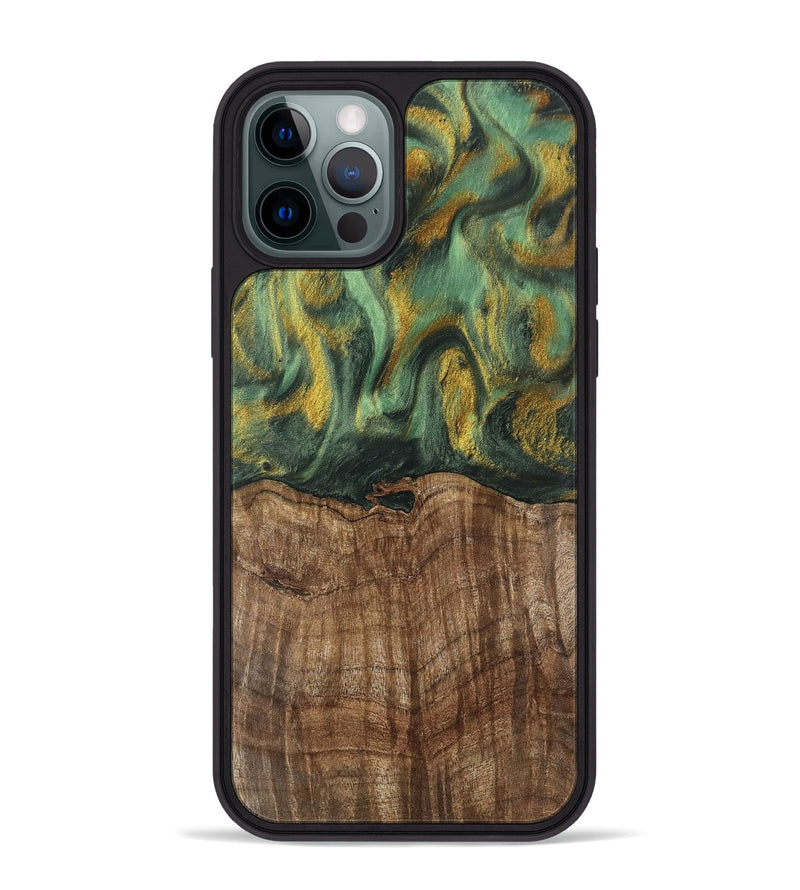 iPhone 12 Pro Max Wood Phone Case - Nicole (Green, 741799)