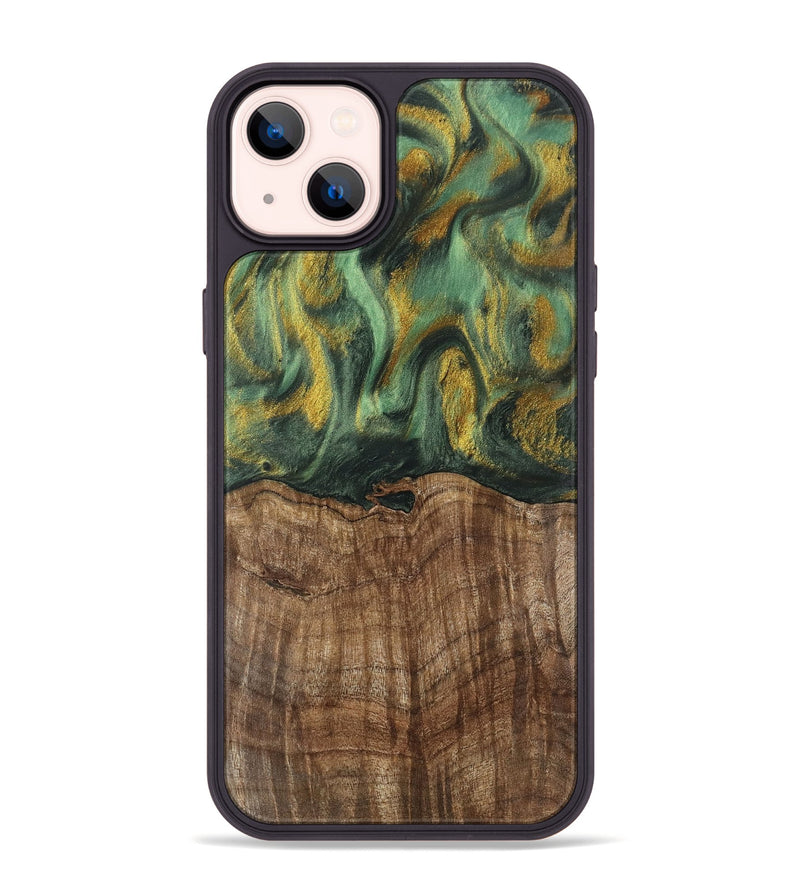 iPhone 14 Plus Wood Phone Case - Nicole (Green, 741799)